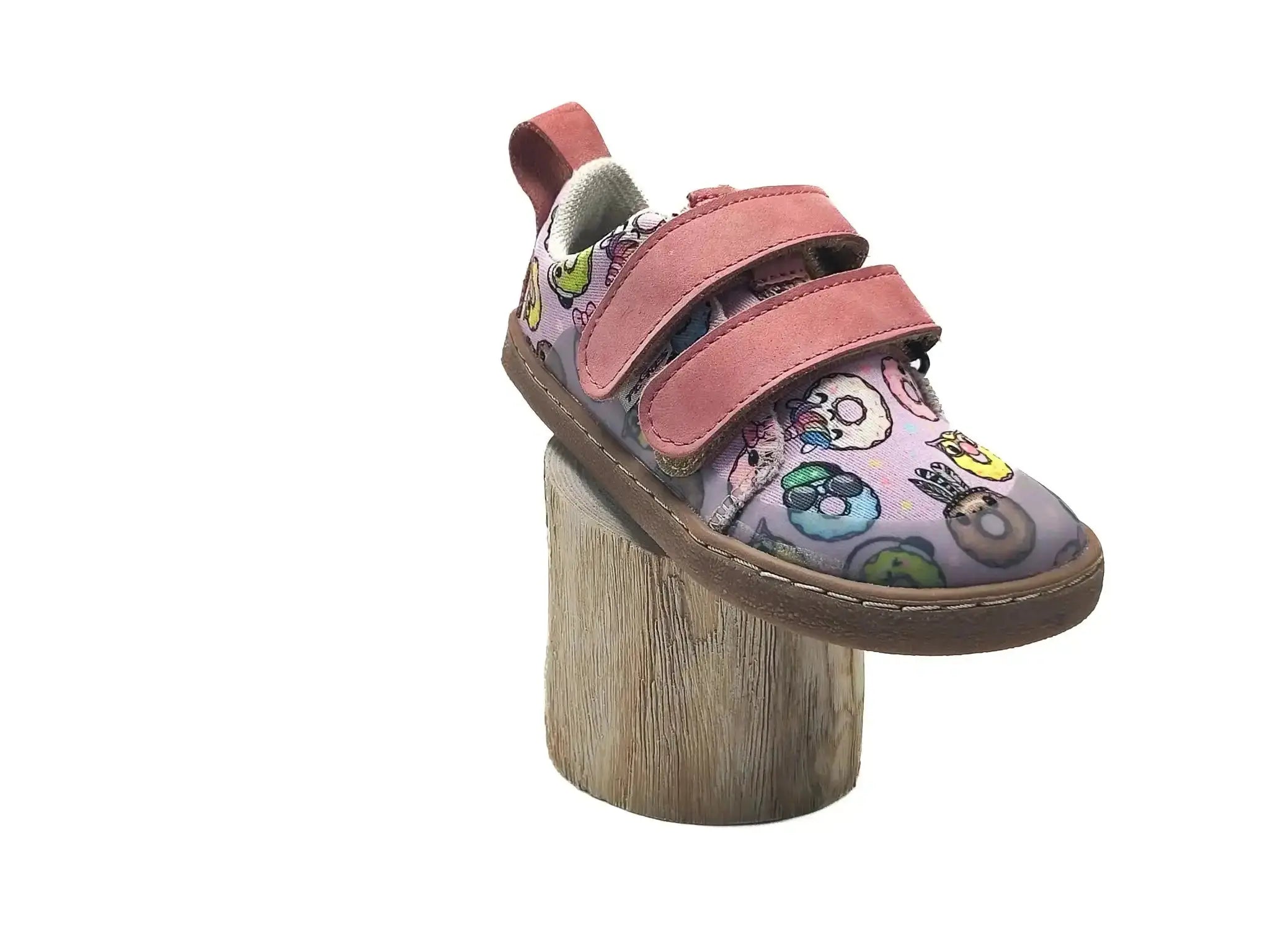 Pegres - BF57U donut - lonetas barefoot infantiles rosas con estampado de donuts
