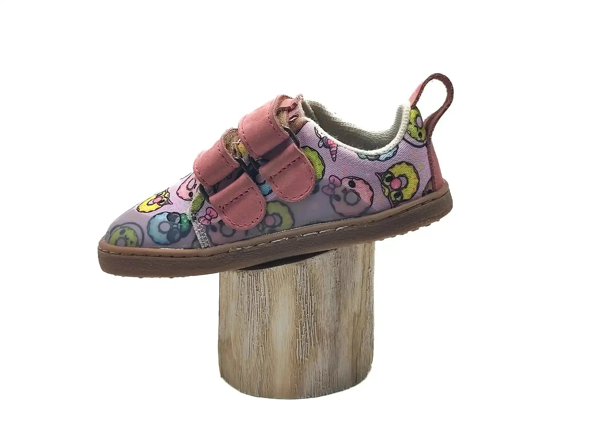 Pegres - BF57U donut - lonetas barefoot infantiles rosas con estampado de donuts