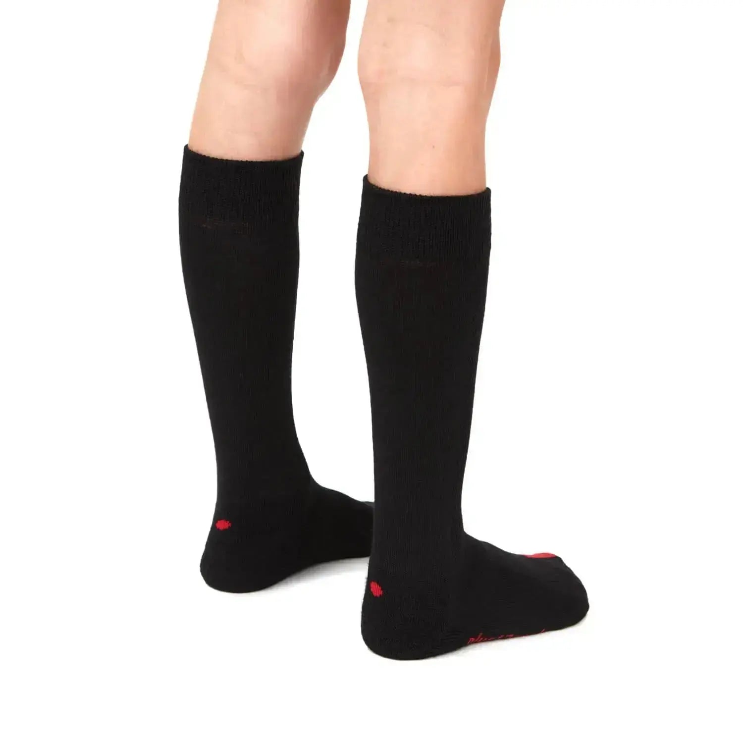 Plus12 - Calcetines barefoot largos - Lana merino - Negro