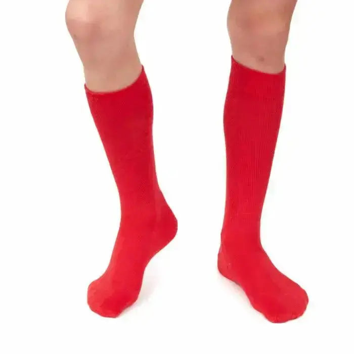 Plus12 - Calcetines barefoot largos - Lana merino - Rojo