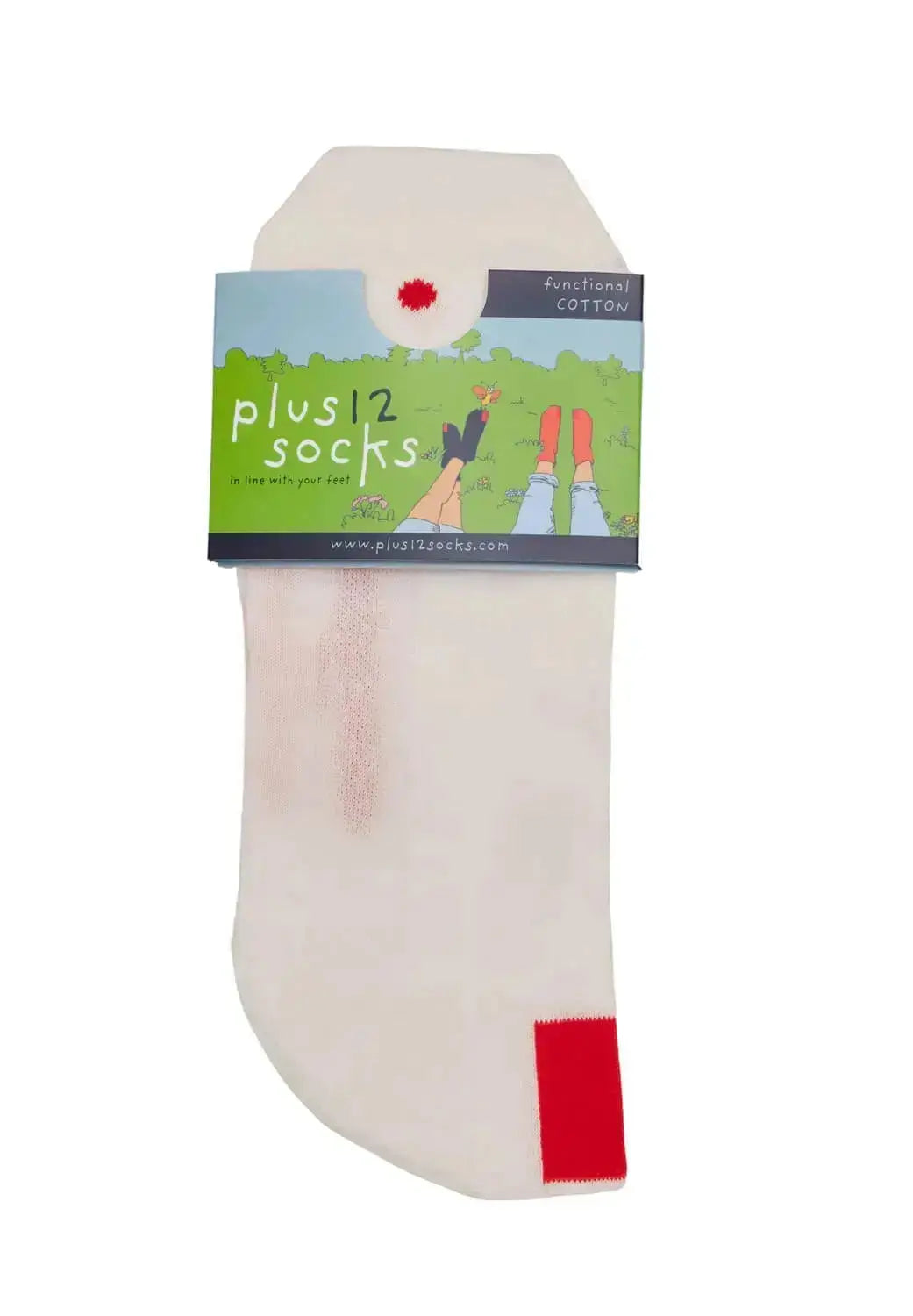 Plus12 - Zapatillas White Cotton - Calcetines respetuosos tobilleros