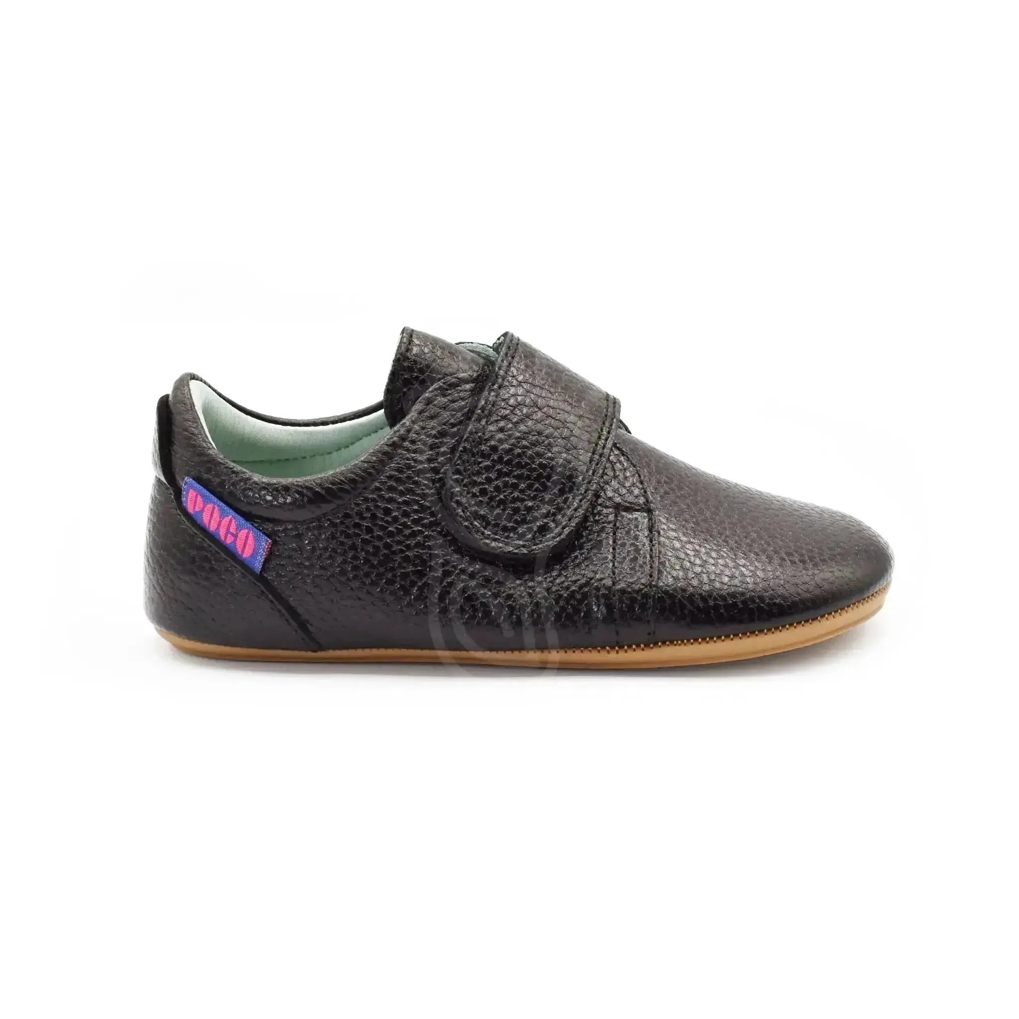 Poco Nido - Chaussures Puissantes Noires - Chaussure d'école Barefoot - Noir