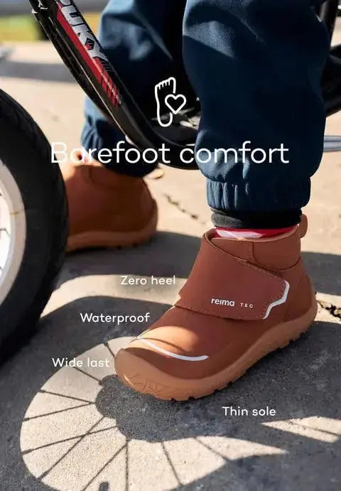 Reima - Hyppii Cinnamon Brown - Botines barefoot impermeables infantiles marrón