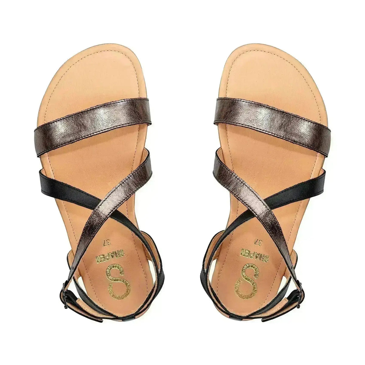 Shapen - Calla Black - Sandalias barefoot negras para mujer