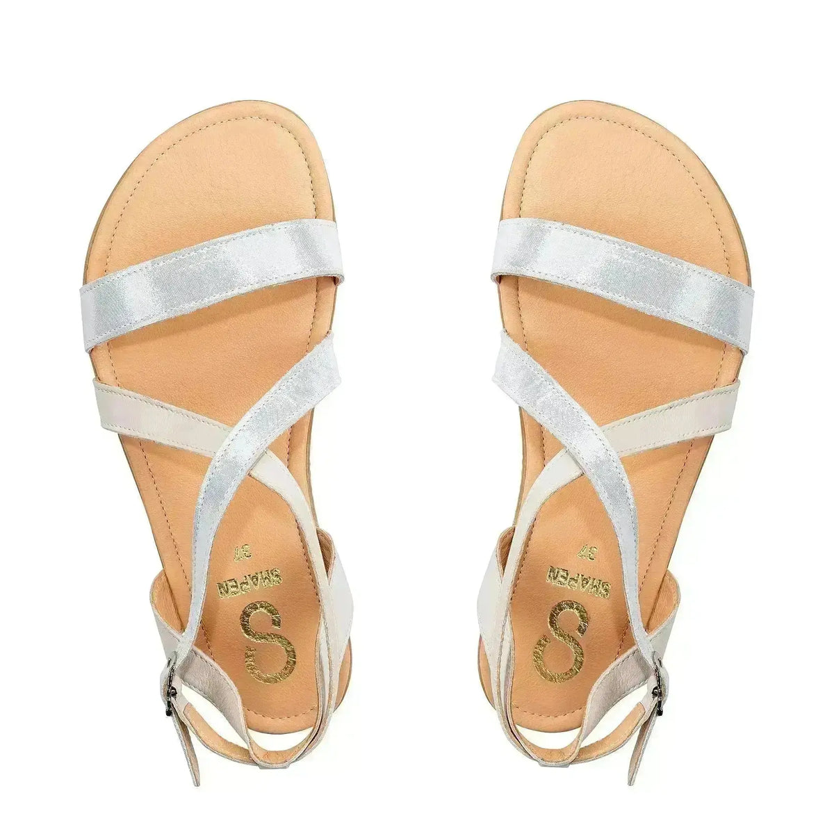 Shapen - Calla White - Sandalias barefoot blancas para mujer