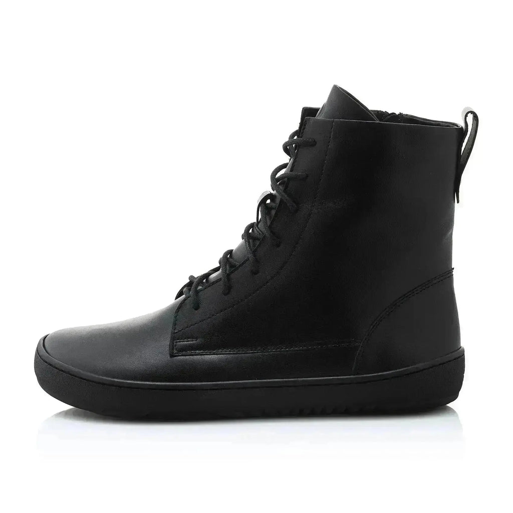 Shapen - Cozy 2.0 Noir Cuir Lisse - Bottes barefoot d'hiver