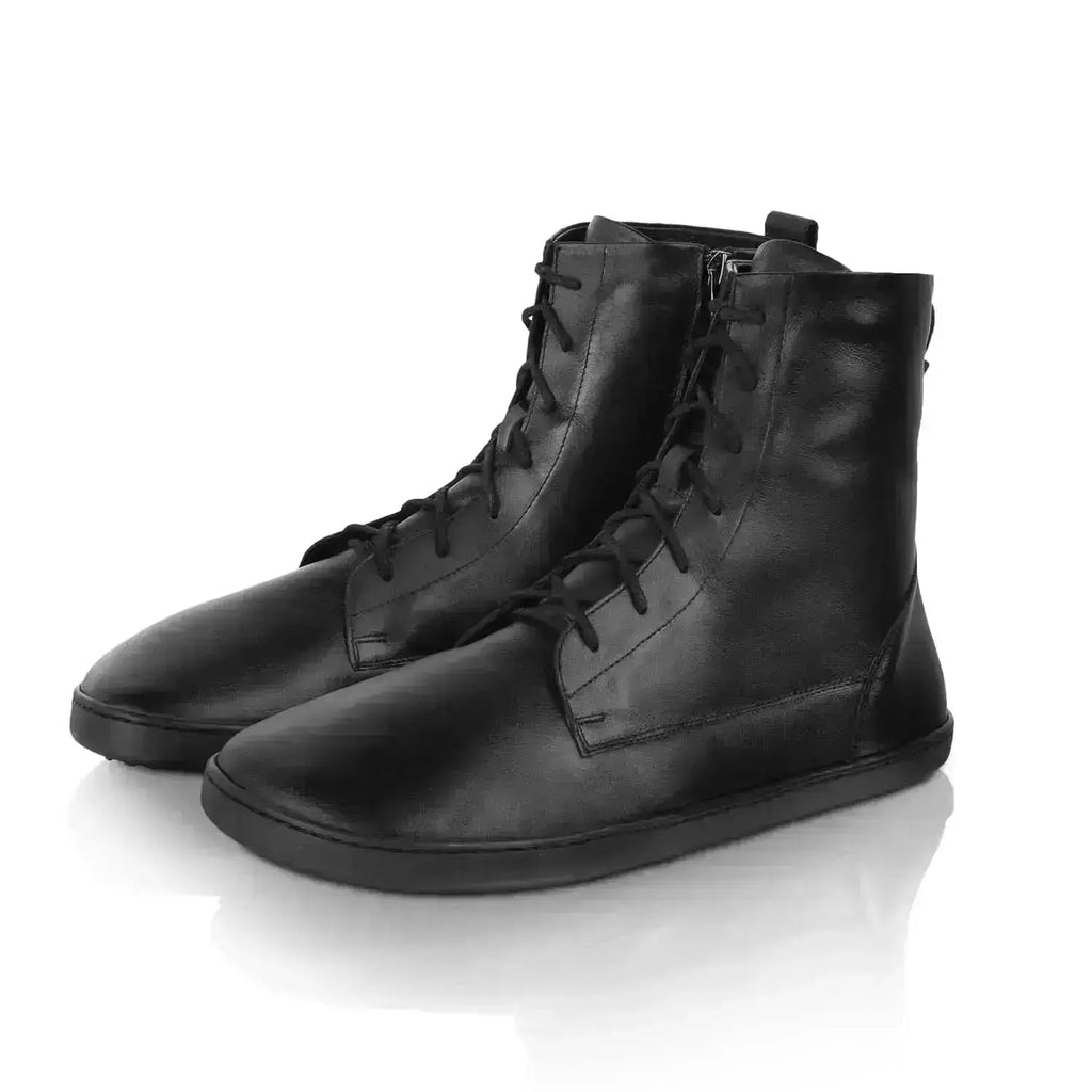 Shapen - Cozy 2.0 Noir Cuir Lisse - Bottes barefoot d'hiver