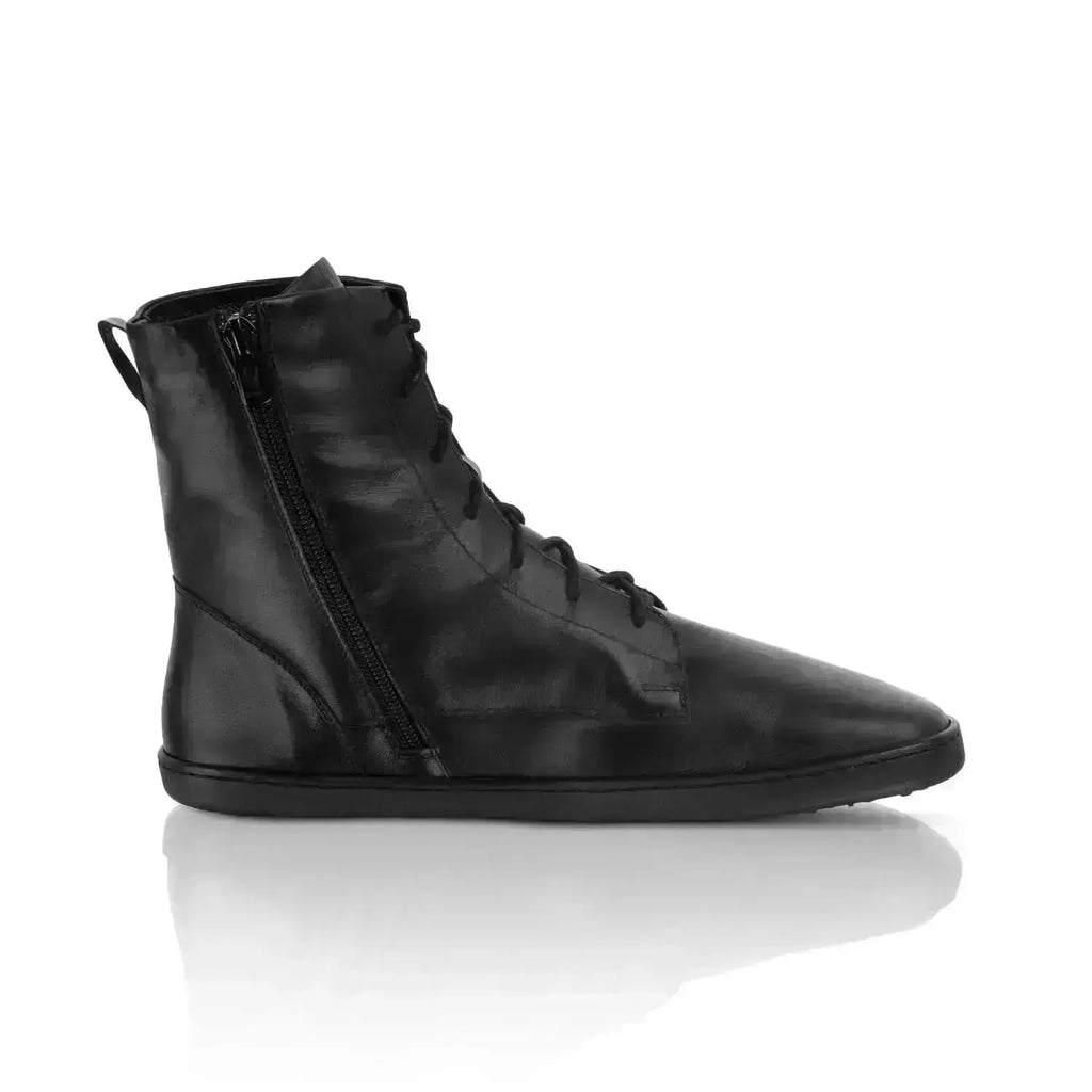 Shapen - Cozy 2.0 Noir Cuir Lisse - Bottes barefoot d'hiver