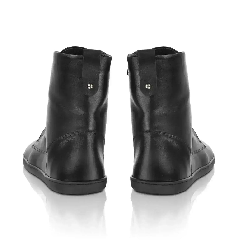 Shapen - Cozy 2.0 Noir Cuir Lisse - Bottes barefoot d'hiver