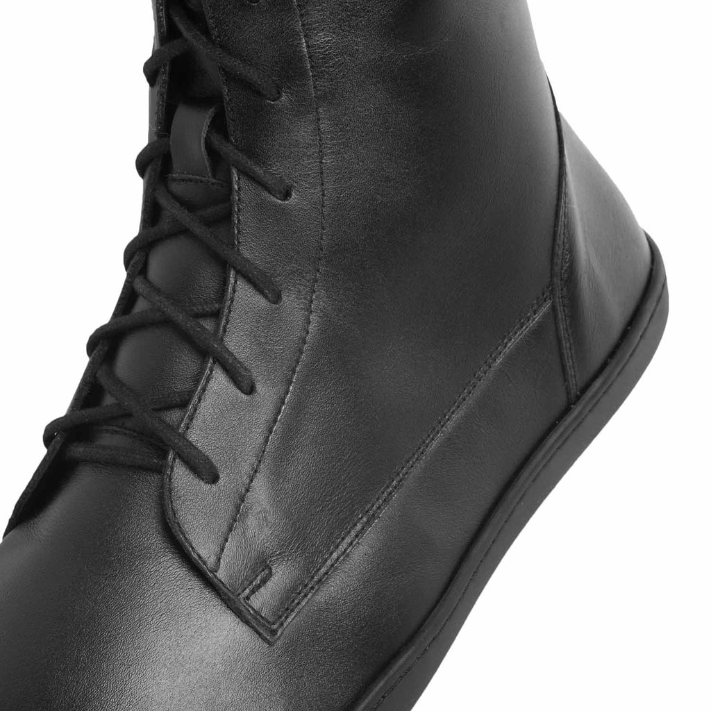 Shapen - Cozy 2.0 Noir Cuir Lisse - Bottes barefoot d'hiver