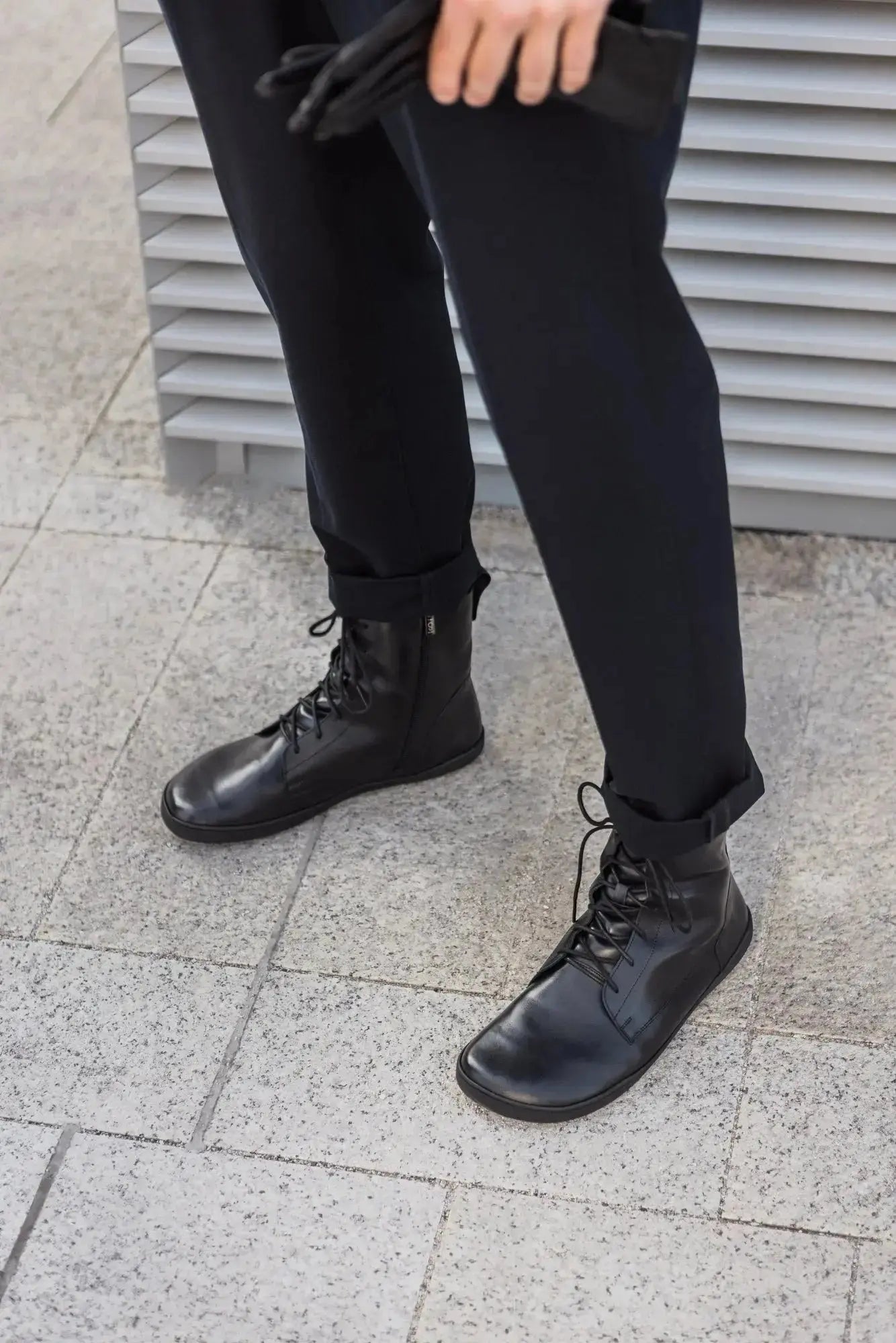 Shapen - Cozy 2.0 Black Smooth Leather - Botas barefoot de invierno