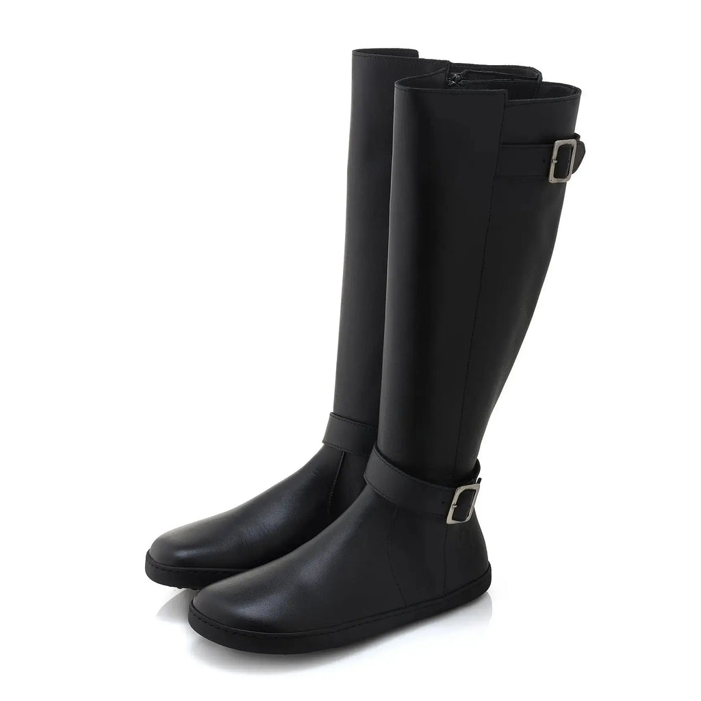 Shapen - Glam Knee Black Leather - Bottes hautes barefoot