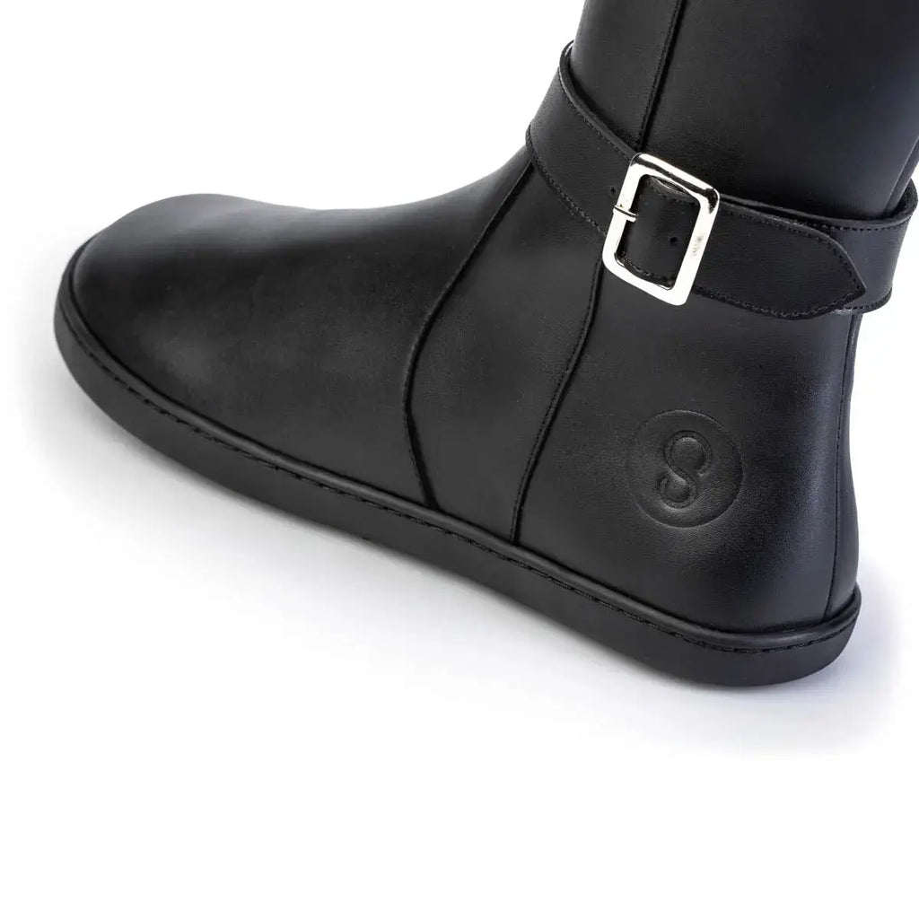 Shapen - Glam Knee Black Leather - Bottes hautes barefoot