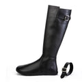 Shapen - Glam Knee Black Leather Vegan - Botas altas barefoot
