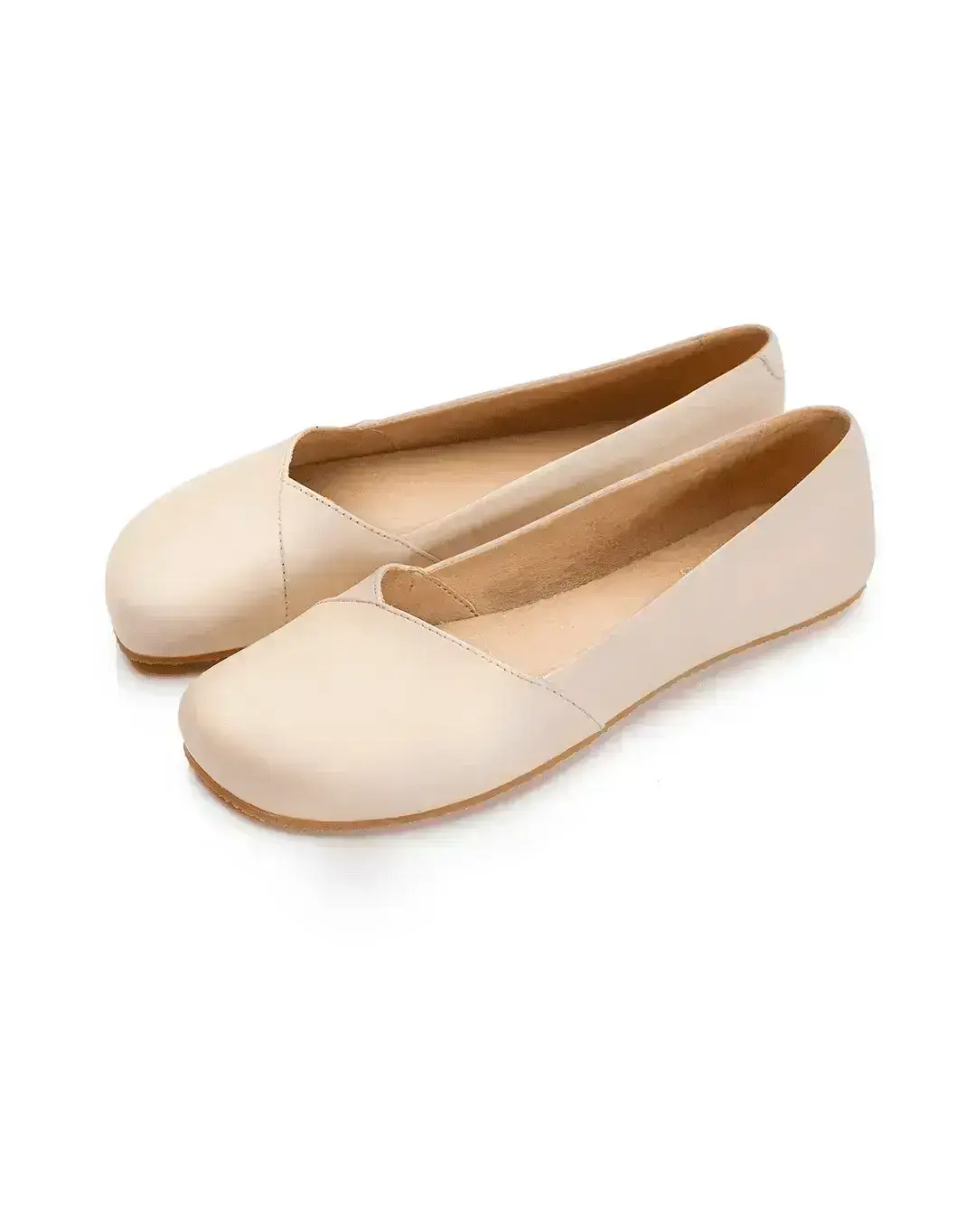 Shapen - Pivoine 2.0 Beige Cuir - Ballerines barefoot