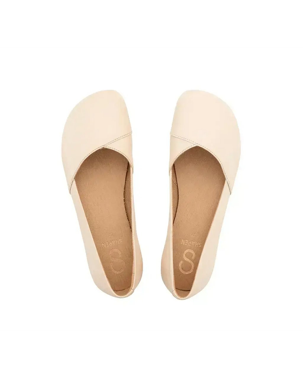 Shapen - Peony 2.0 Beige Leather - Bailarinas barefoot