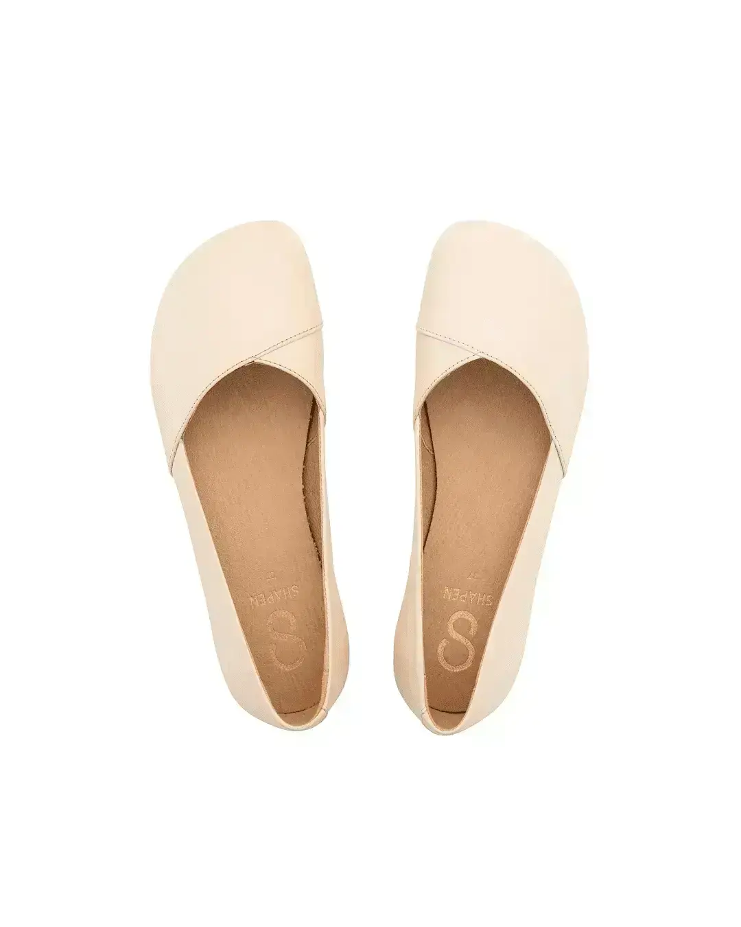 Shapen - Pivoine 2.0 Beige Cuir - Ballerines barefoot