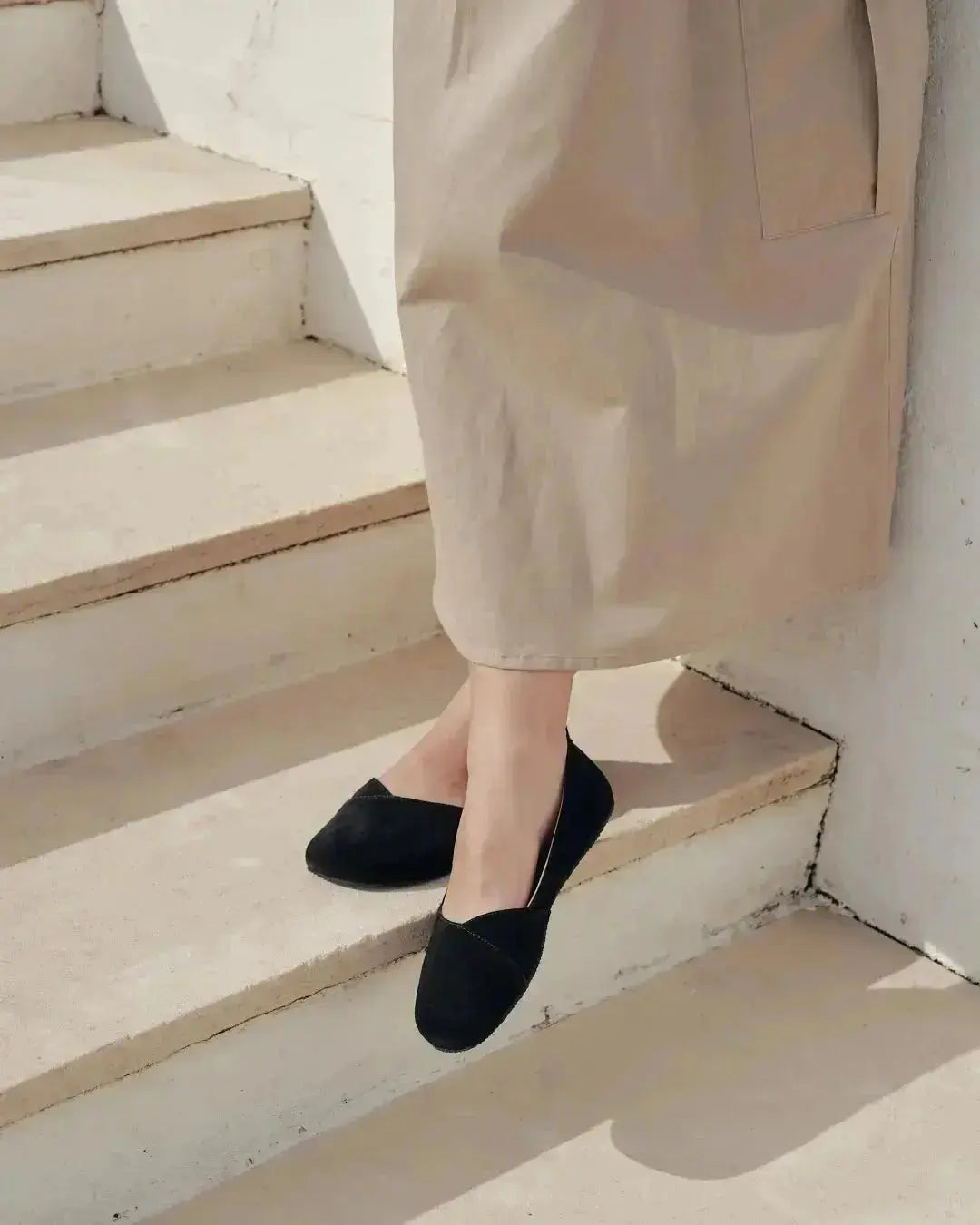Shapen - Peony 2.0 Black Suede - Bailarinas barefoot