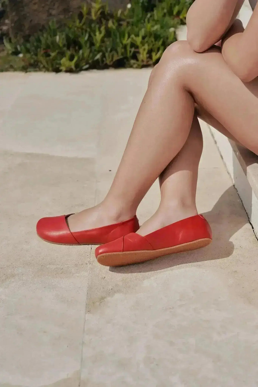 Shapen - Peony 2.0 Cherry Leather - Bailarinas barefoot