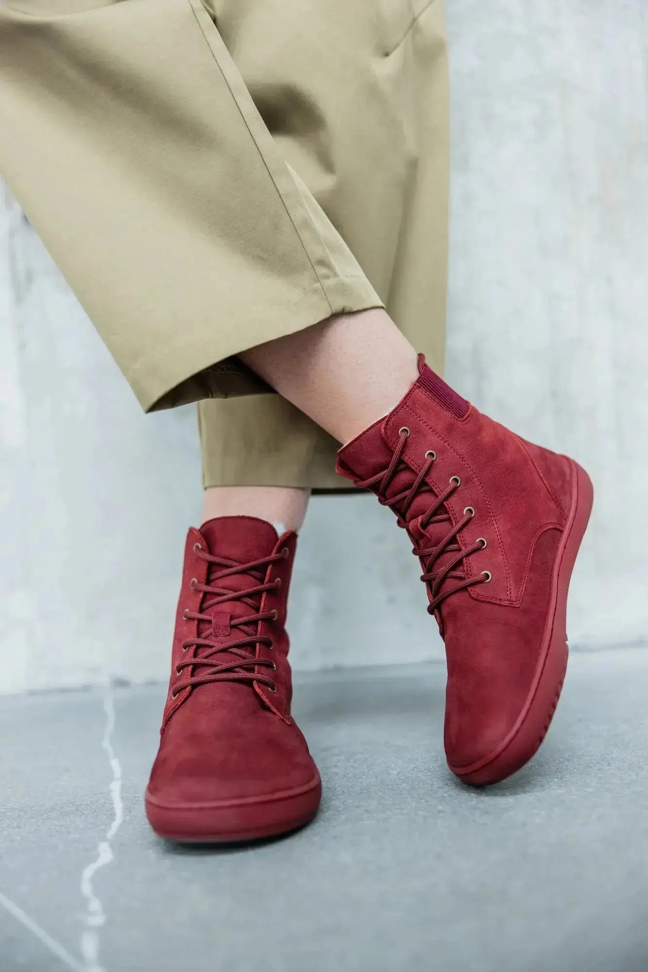 Shapen - Urbaneer 2.0 Burgundy - Botines barefoot elegantes de invierno
