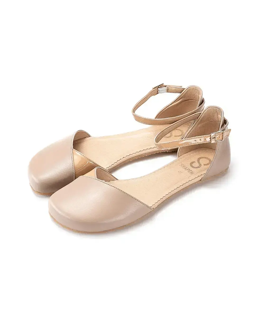 Shapen – Poppy Beige - Bailarinas abiertas barefoot