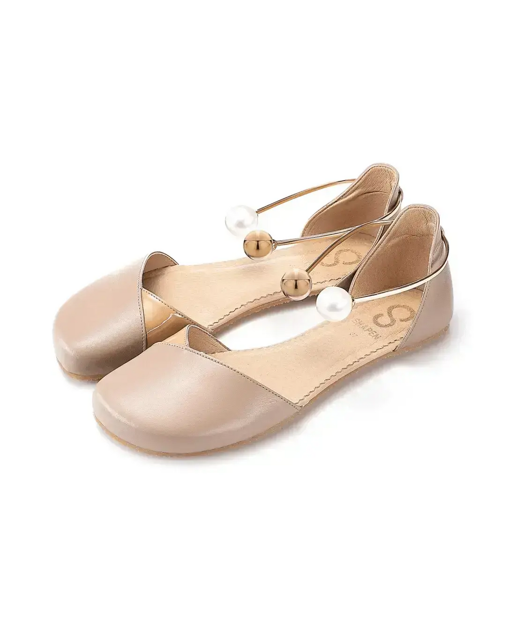Shapen – Poppy Beige - Bailarinas abiertas barefoot