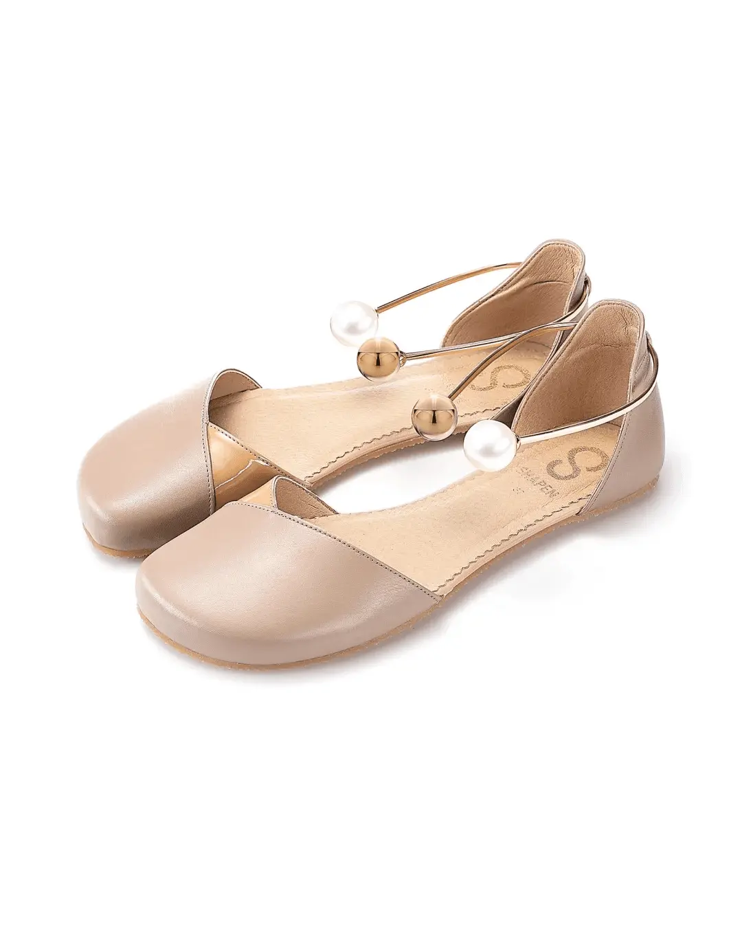 Shapen – Poppy Beige - Bailarinas abiertas barefoot - Cacles Barefoot