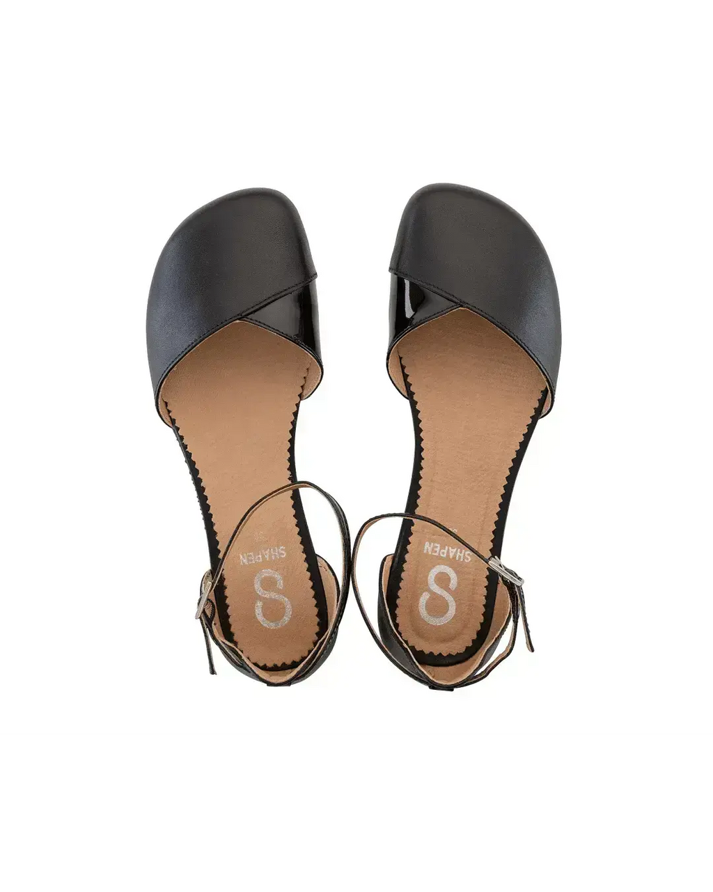 Shapen – Poppy Black - Bailarinas abiertas barefoot