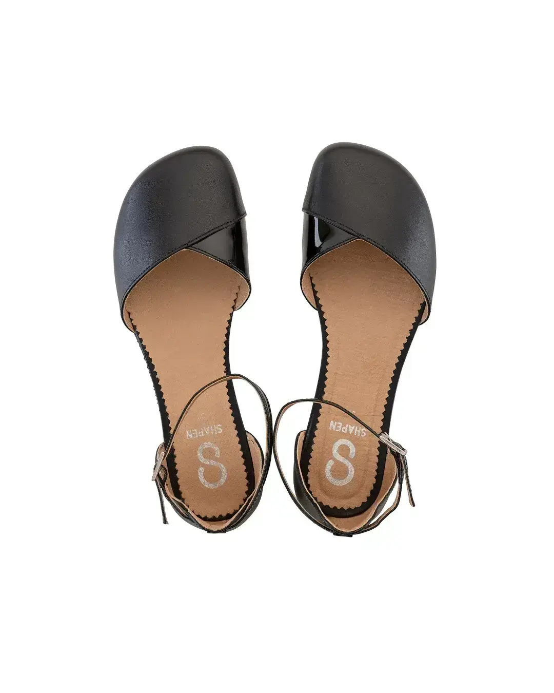 Shapen – Poppy Black Vegan - Bailarinas abiertas barefoot veganas negras para mujer
