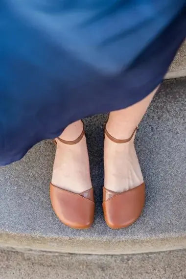 Shapen – Poppy Cognac - Bailarinas abiertas barefoot - Cacles Barefoot