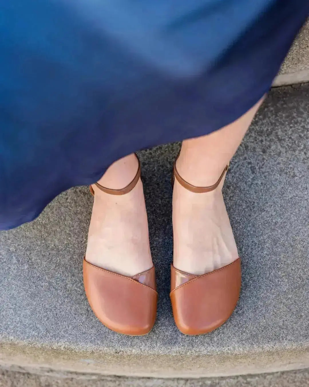 Shapen – Poppy Cognac - Bailarinas abiertas barefoot