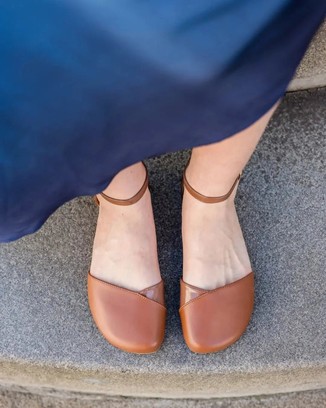 Shapen – Poppy Cognac - Bailarinas abiertas barefoot - Cacles Barefoot