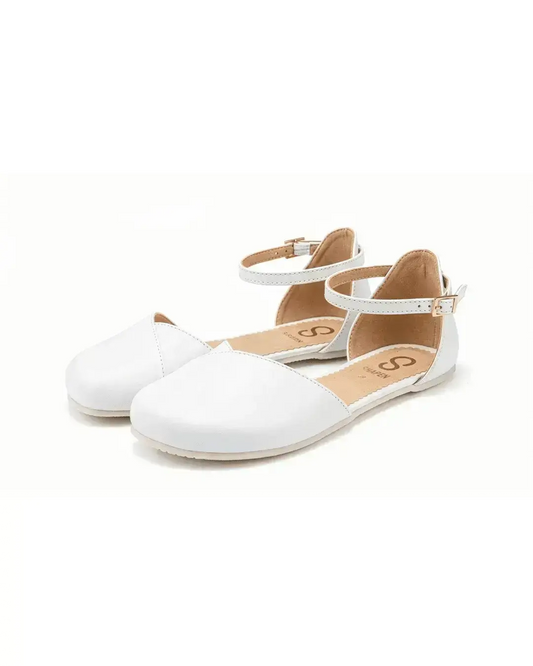 Shapen – Poppy White - Bailarinas abiertas barefoot