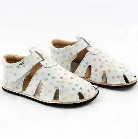 Tikki (Lang.S Barefoot) - Aranya Confetti - Sandalias Barefoot de Cuero infantiles blanco