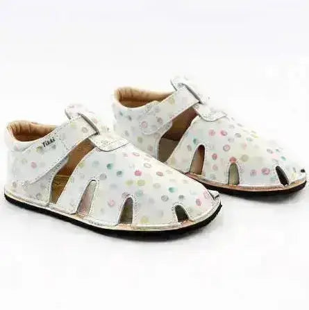 Tikki (Lang.S Barefoot) - Aranya Confetti - Sandalias Barefoot de Cuero infantiles blanco