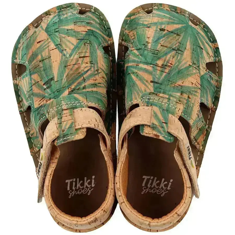 Tikki (Lang.S Barefoot) - Aranya Forest - Sandalias Barefoot de Corcho infantiles verde