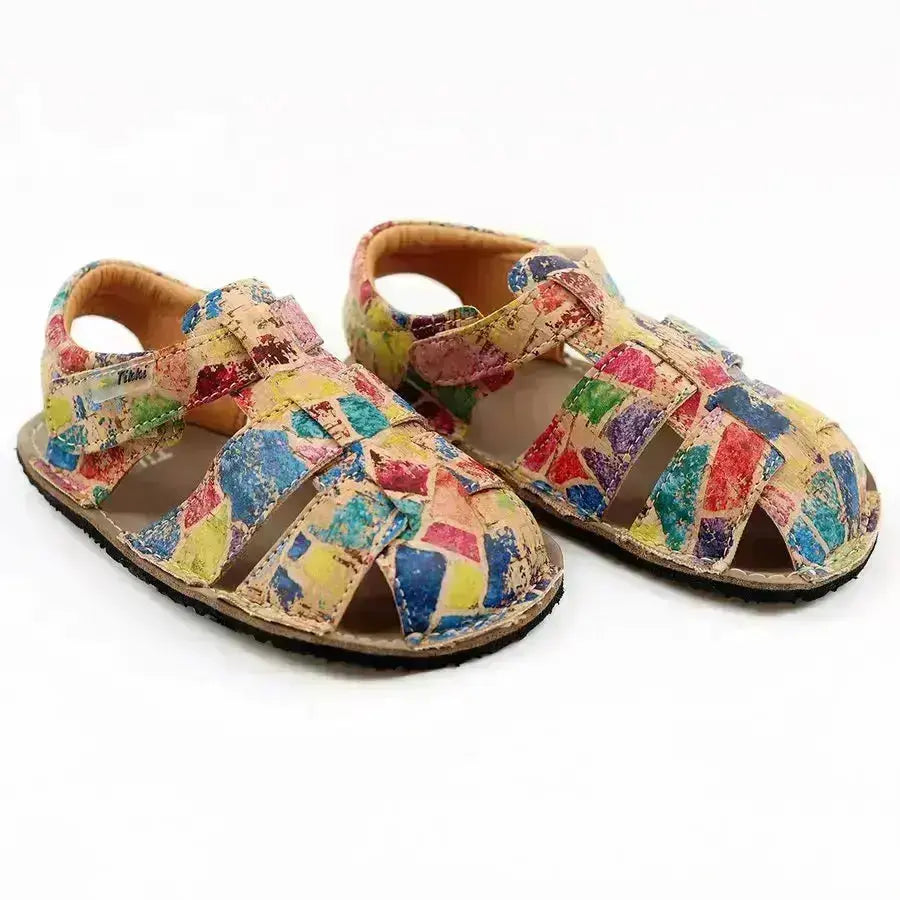 Tikki (Lang.S Barefoot) - Lasta Africa - Sandalias Barefoot de Corcho infantiles multicolor