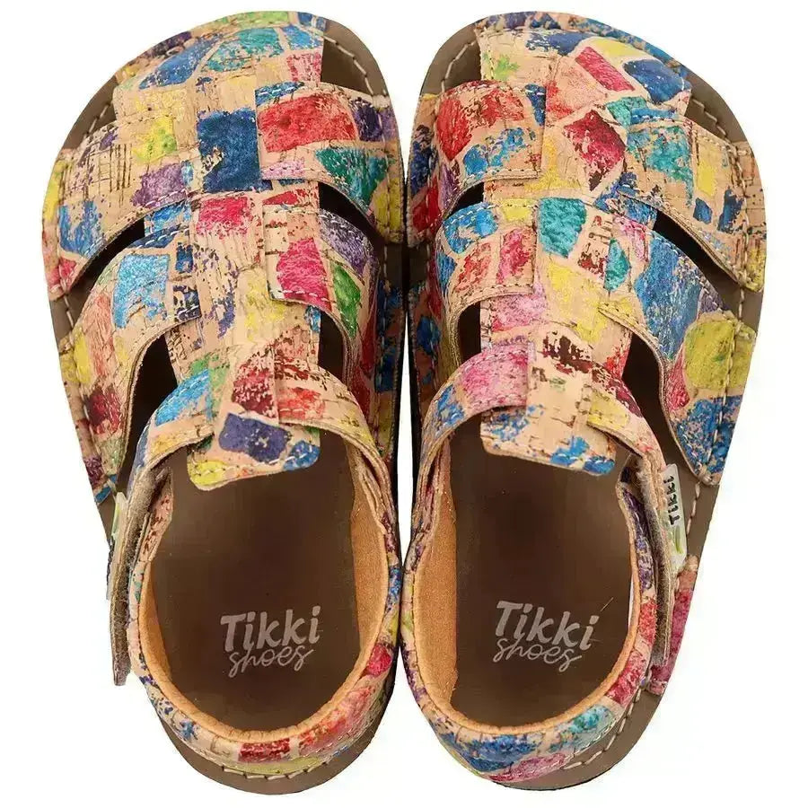Tikki (Lang.S Barefoot) - Lasta Africa - Sandalias Barefoot de Corcho infantiles multicolor
