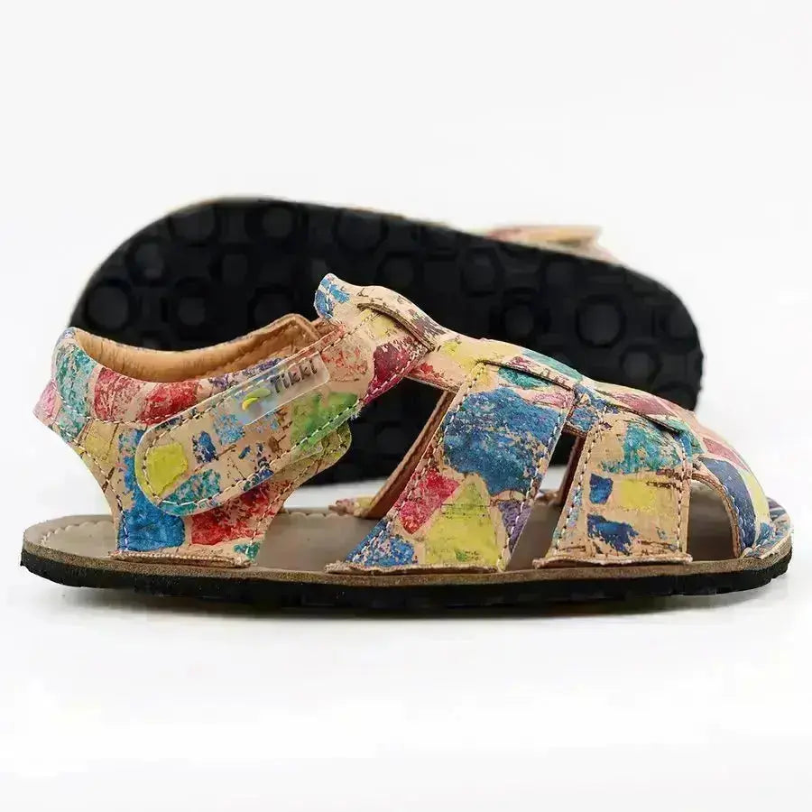 Tikki (Lang.S Barefoot) - Lasta Africa - Sandalias Barefoot de Corcho infantiles multicolor