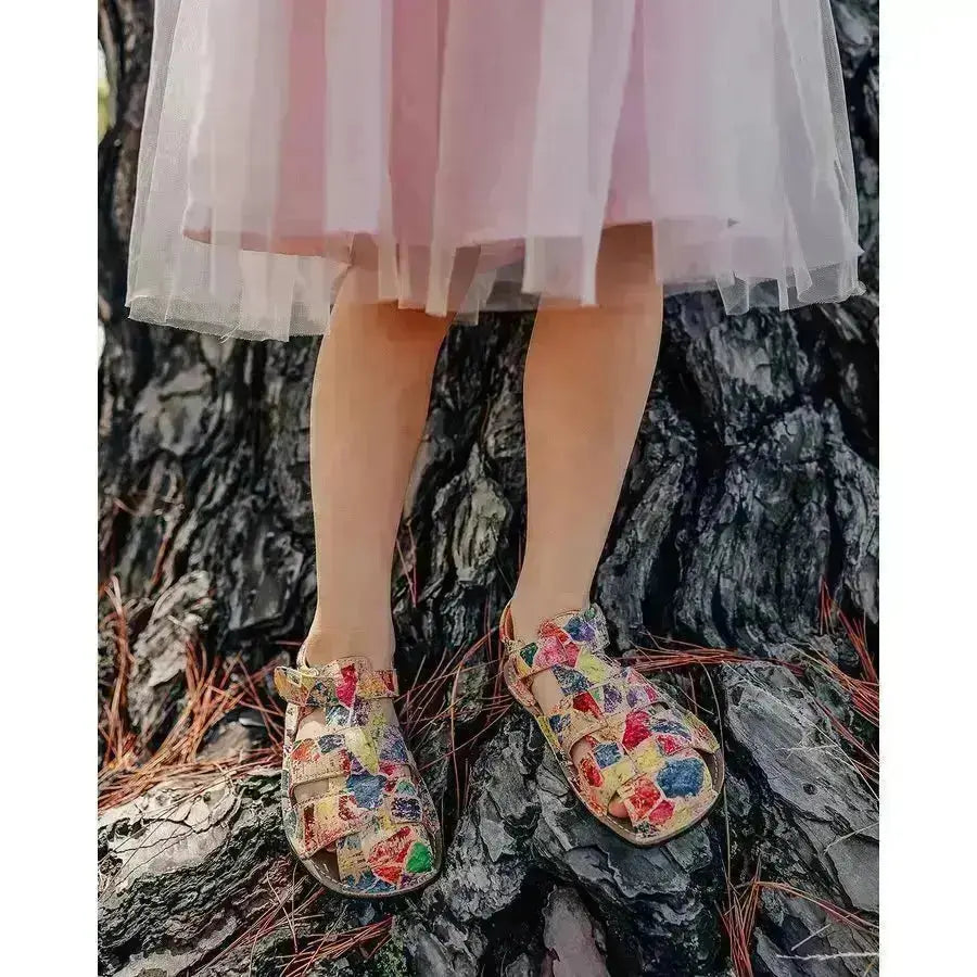 Tikki (Lang.S Barefoot) - Lasta Africa - Sandalias Barefoot de Corcho infantiles multicolor