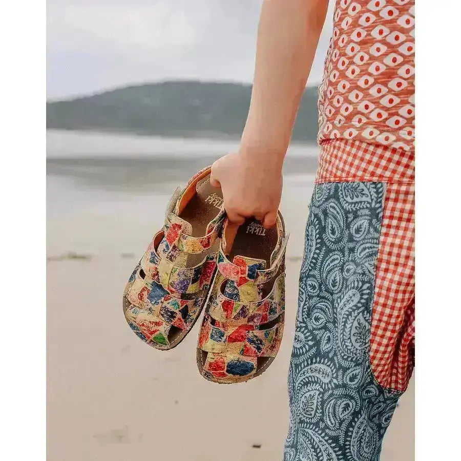 Tikki (Lang.S Barefoot) - Lasta Africa - Sandalias Barefoot de Corcho infantiles multicolor