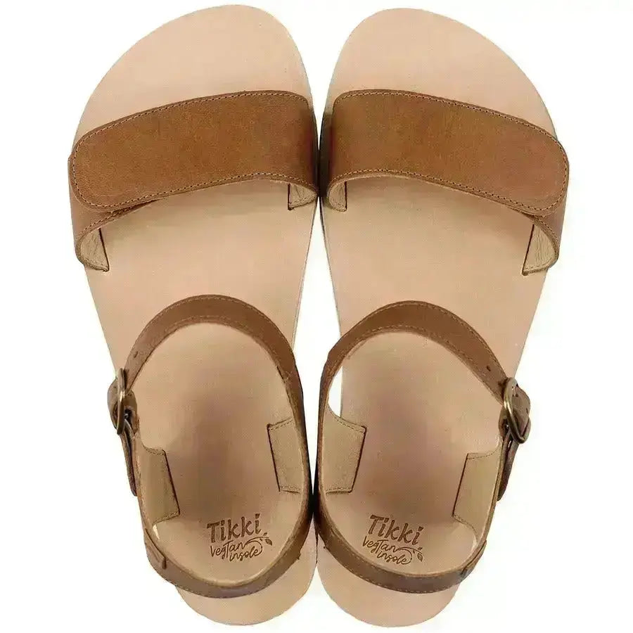 Tikki (Lang.S Barefoot) - Vibe Cream - Sandalias barefoot marrones para mujer