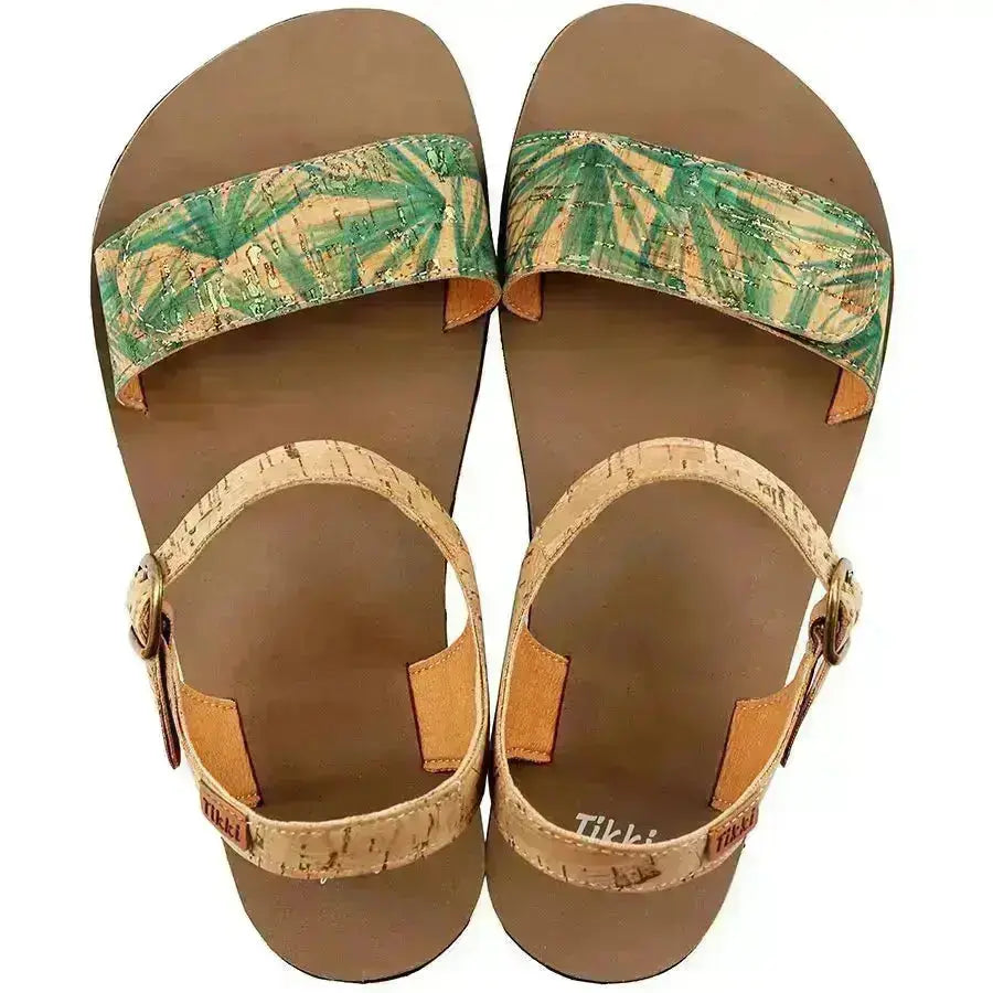 Tikki (Lang.S Barefoot) - Vibe Nature - Sandalias barefoot de Corcho verdes para mujer