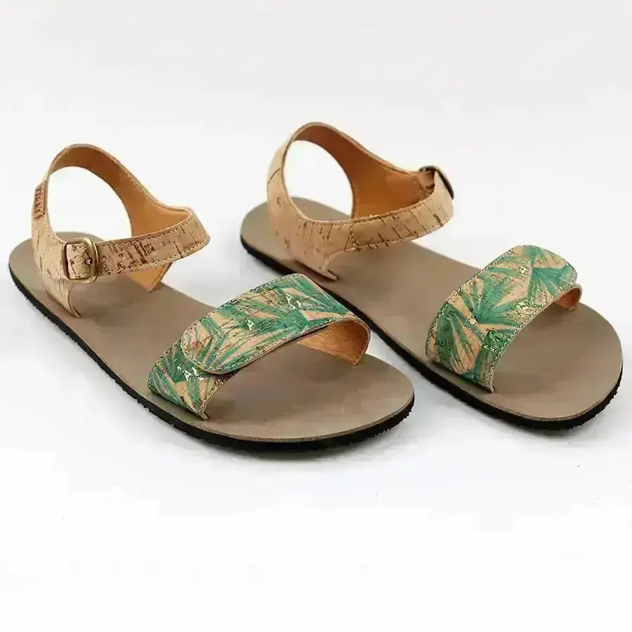 Tikki (Lang.S Barefoot) - Vibe Nature - Sandalias barefoot de Corcho verdes para mujer