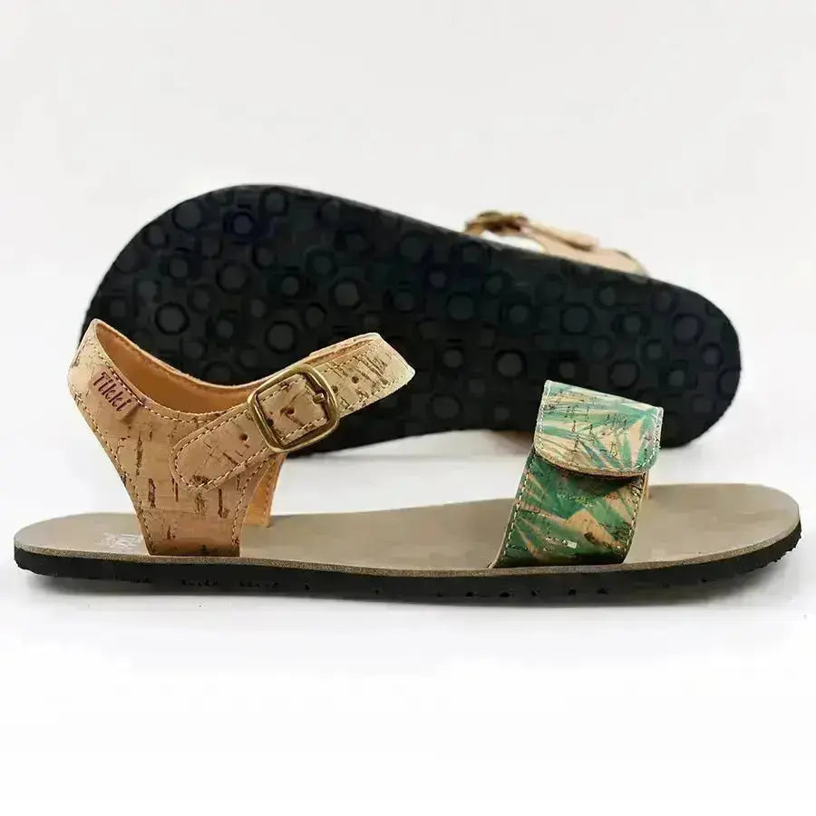 Tikki (Lang.S Barefoot) - Vibe Nature - Sandalias barefoot de Corcho verdes para mujer