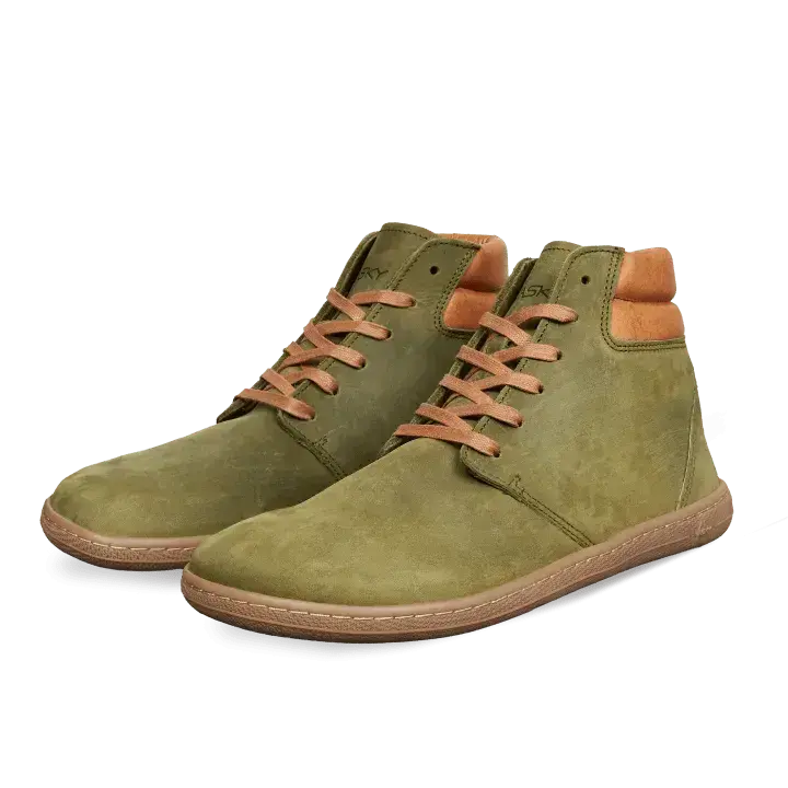 Vasky - Terry High Green - Bottines barefoot automnales