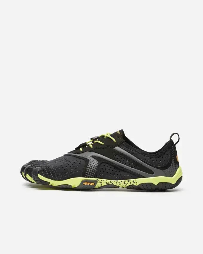 Vibram FiveFingers - V-Run Noir/Jaune - Chaussures Barefoot d'entraînement pour Homme
