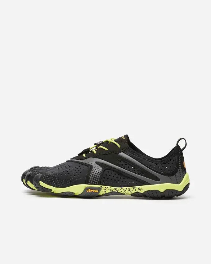 Vibram FiveFingers V-Run Black/Yellow - Zapatillas Barefoot de hombre para running y entrenamiento
