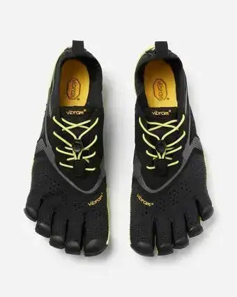 Vibram FiveFingers V-Run Black/Yellow - Zapatillas Barefoot de hombre para running y entrenamiento