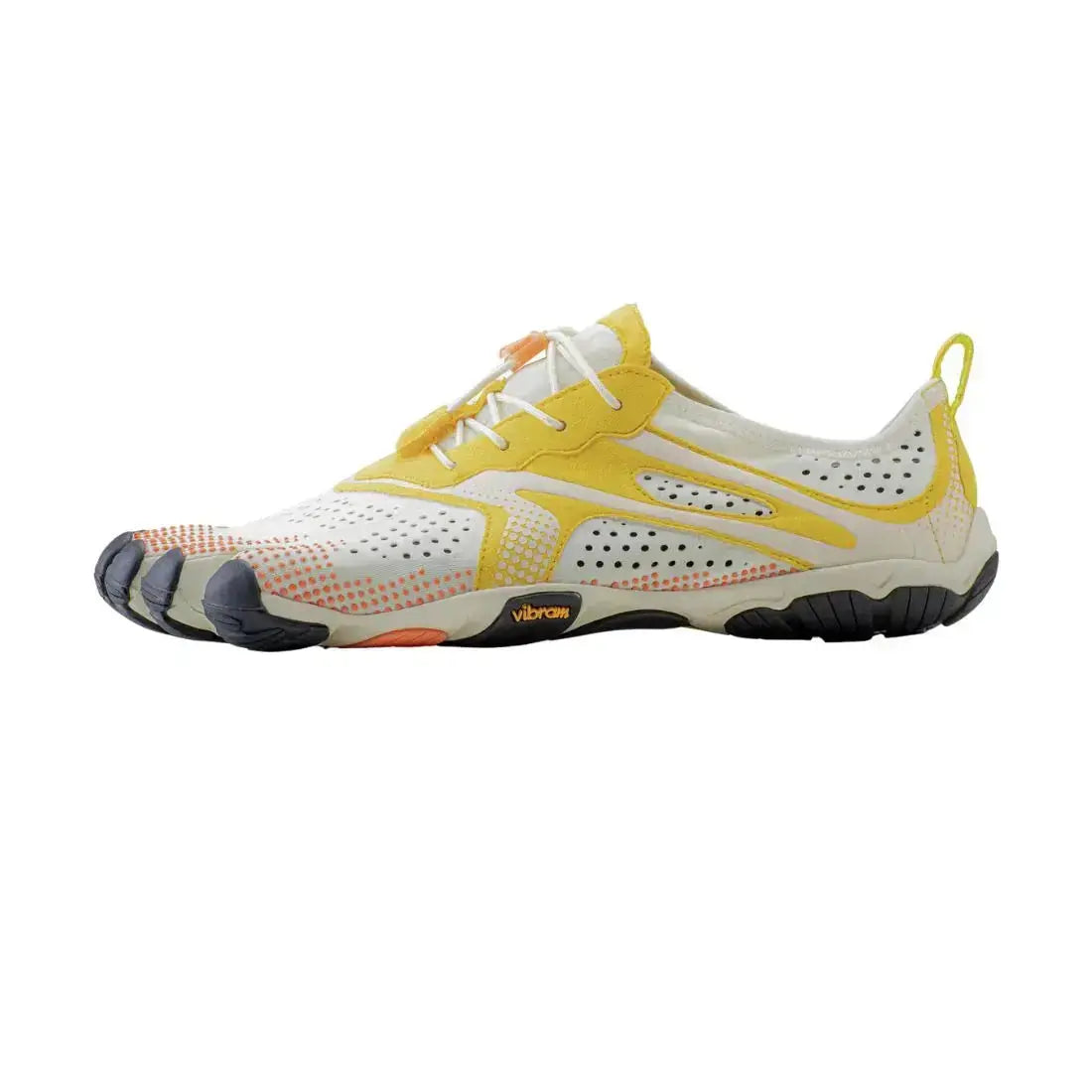 Vibram FiveFingers V-Run Ivoire/Jaune - Chaussures Barefoot homme pour running et entraînement